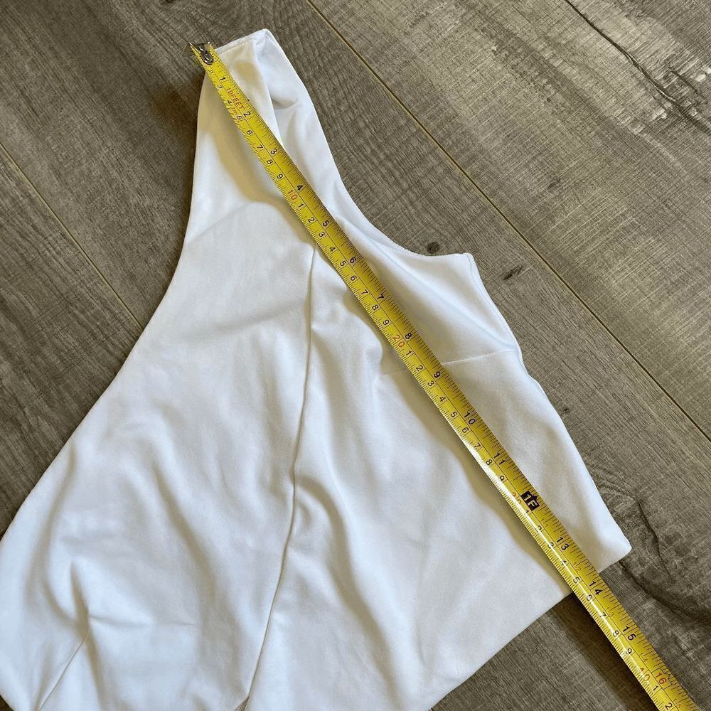 Bebe White One shoulder Cropped Top XS - Picture 4 of 9